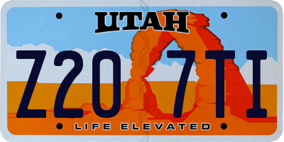 UT license plate Z207TI