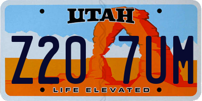 UT license plate Z207UM