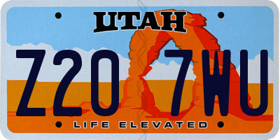 UT license plate Z207WU