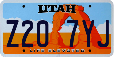 UT license plate Z207YJ