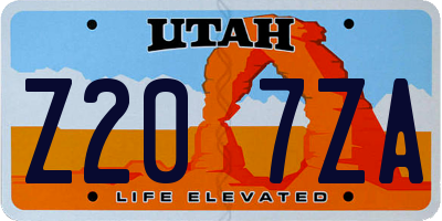 UT license plate Z207ZA