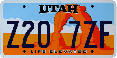 UT license plate Z207ZF