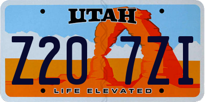 UT license plate Z207ZI