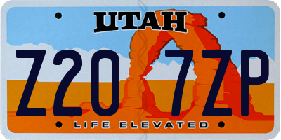 UT license plate Z207ZP