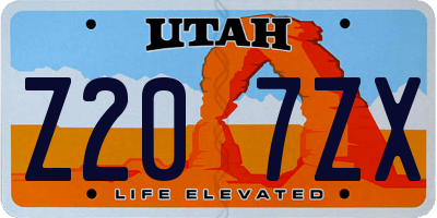 UT license plate Z207ZX