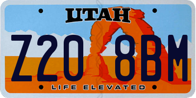 UT license plate Z208BM