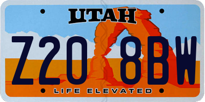 UT license plate Z208BW