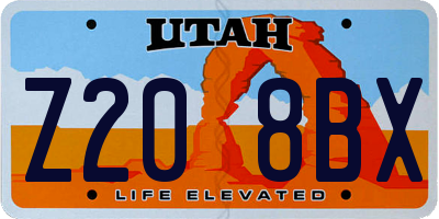 UT license plate Z208BX