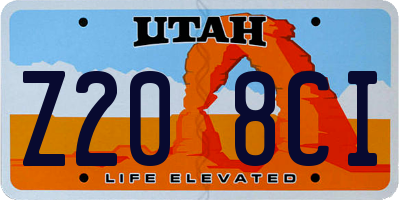 UT license plate Z208CI