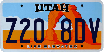 UT license plate Z208DV