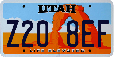 UT license plate Z208EF
