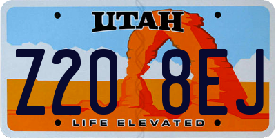 UT license plate Z208EJ
