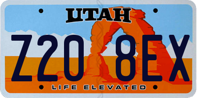 UT license plate Z208EX