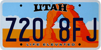 UT license plate Z208FJ