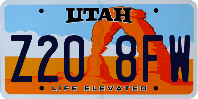 UT license plate Z208FW