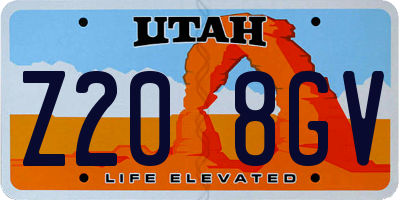 UT license plate Z208GV