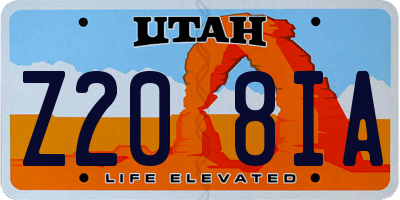 UT license plate Z208IA