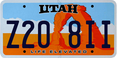 UT license plate Z208II