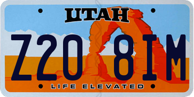 UT license plate Z208IM