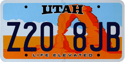 UT license plate Z208JB