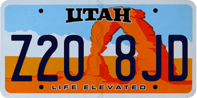 UT license plate Z208JD