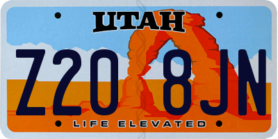 UT license plate Z208JN