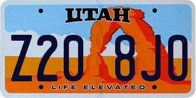 UT license plate Z208JO