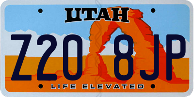 UT license plate Z208JP