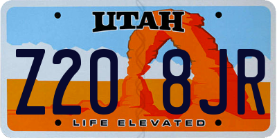 UT license plate Z208JR