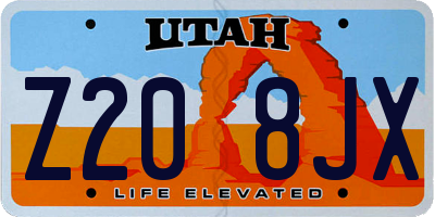 UT license plate Z208JX
