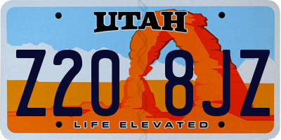 UT license plate Z208JZ
