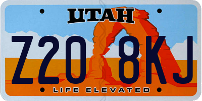 UT license plate Z208KJ