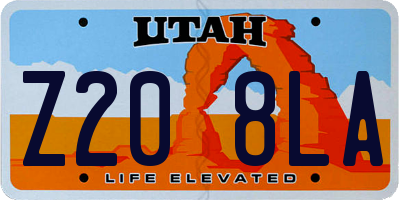 UT license plate Z208LA