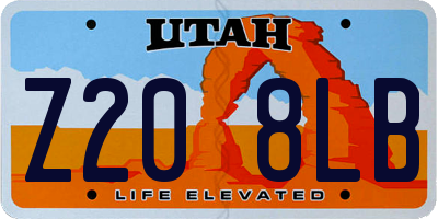 UT license plate Z208LB