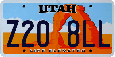 UT license plate Z208LL