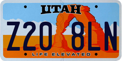 UT license plate Z208LN