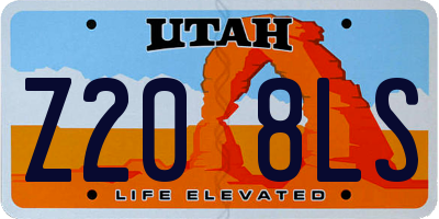 UT license plate Z208LS