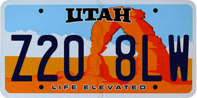 UT license plate Z208LW