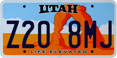 UT license plate Z208MJ