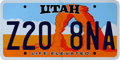 UT license plate Z208NA