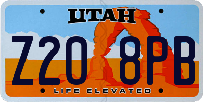 UT license plate Z208PB