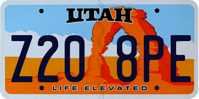 UT license plate Z208PE