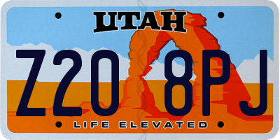 UT license plate Z208PJ