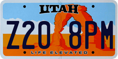 UT license plate Z208PM