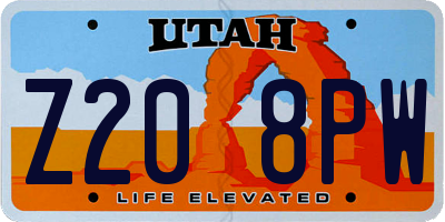 UT license plate Z208PW