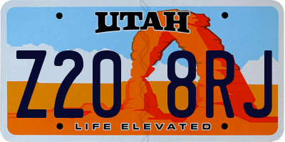 UT license plate Z208RJ