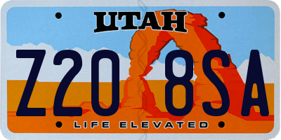 UT license plate Z208SA
