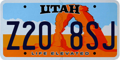 UT license plate Z208SJ