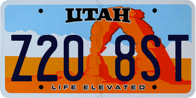 UT license plate Z208ST