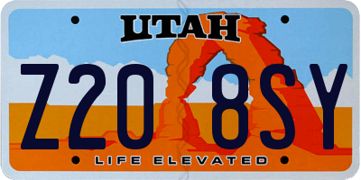 UT license plate Z208SY